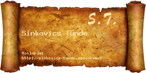 Sinkovics Tünde névjegykártya